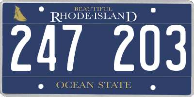 RI license plate 247203