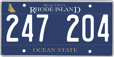 RI license plate 247204