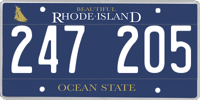 RI license plate 247205