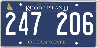 RI license plate 247206