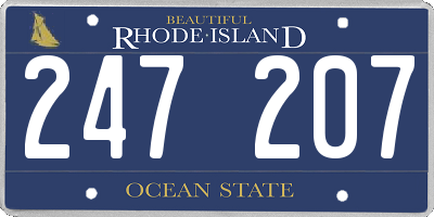 RI license plate 247207