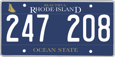 RI license plate 247208