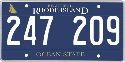 RI license plate 247209