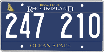 RI license plate 247210