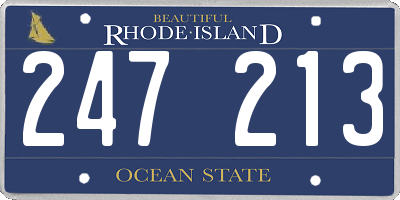 RI license plate 247213
