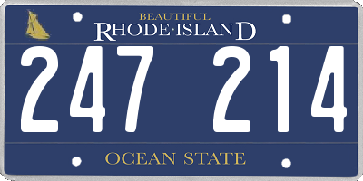 RI license plate 247214