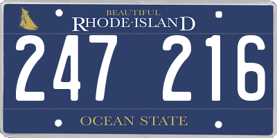 RI license plate 247216