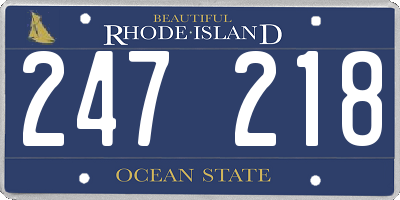 RI license plate 247218