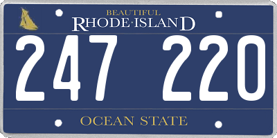 RI license plate 247220