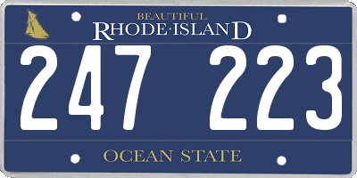 RI license plate 247223