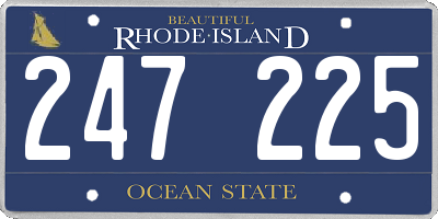 RI license plate 247225