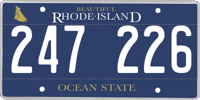 RI license plate 247226
