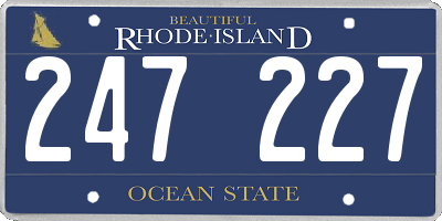 RI license plate 247227