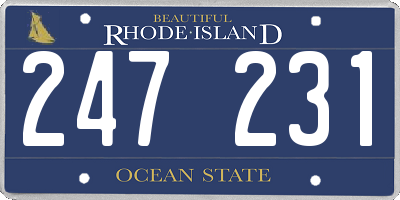 RI license plate 247231