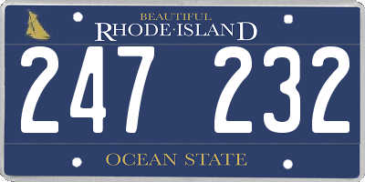 RI license plate 247232