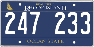 RI license plate 247233