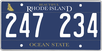 RI license plate 247234