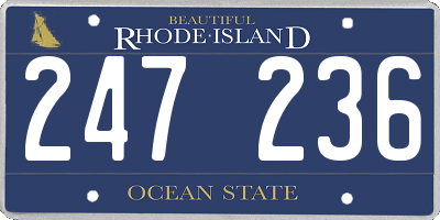 RI license plate 247236