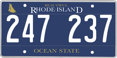 RI license plate 247237