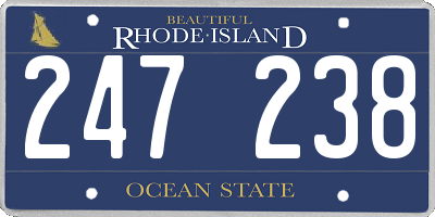 RI license plate 247238