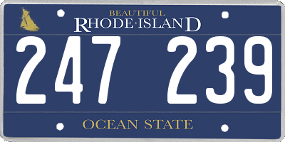 RI license plate 247239