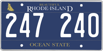 RI license plate 247240