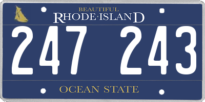 RI license plate 247243