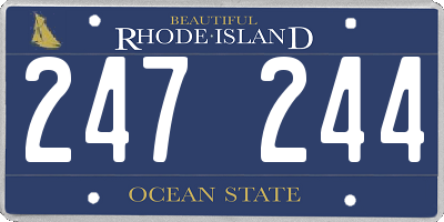 RI license plate 247244