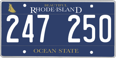 RI license plate 247250