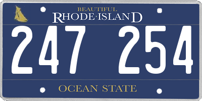 RI license plate 247254