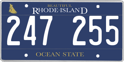 RI license plate 247255
