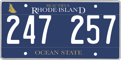 RI license plate 247257