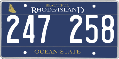 RI license plate 247258
