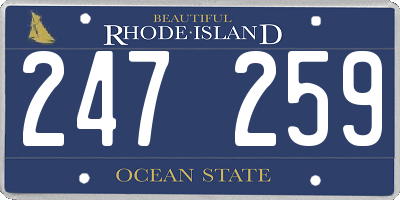 RI license plate 247259