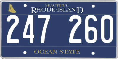 RI license plate 247260