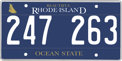 RI license plate 247263