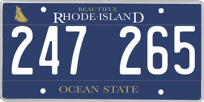 RI license plate 247265