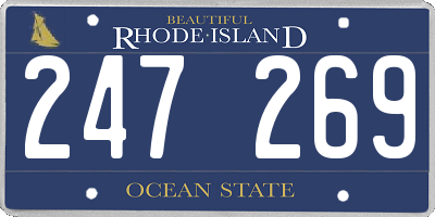 RI license plate 247269