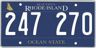 RI license plate 247270