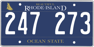 RI license plate 247273