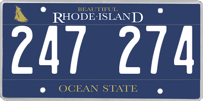 RI license plate 247274