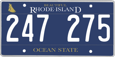 RI license plate 247275