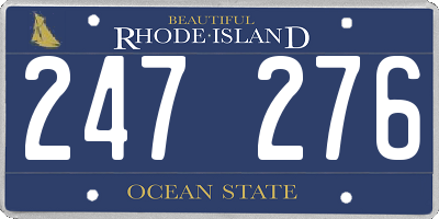 RI license plate 247276