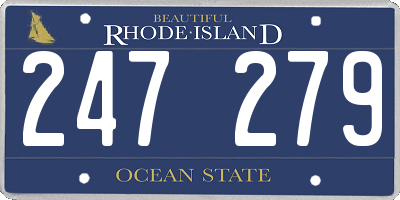 RI license plate 247279