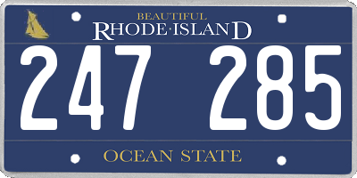 RI license plate 247285