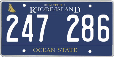 RI license plate 247286