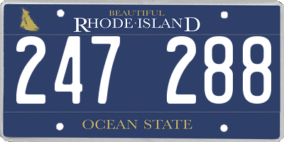 RI license plate 247288