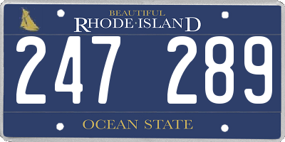 RI license plate 247289