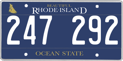 RI license plate 247292