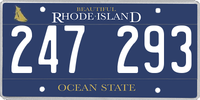 RI license plate 247293